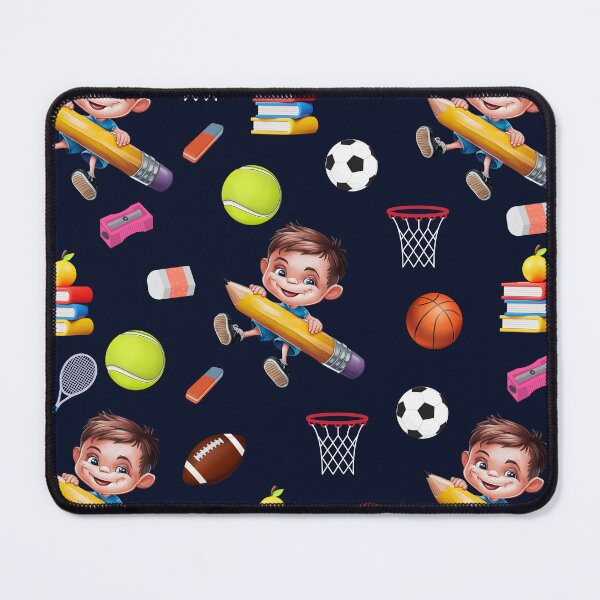 Item preview, Elementary School Colorful Back To School Boy Element With Sports Graphics Dark Blue Pattern  designed and sold by Raise2Shine.