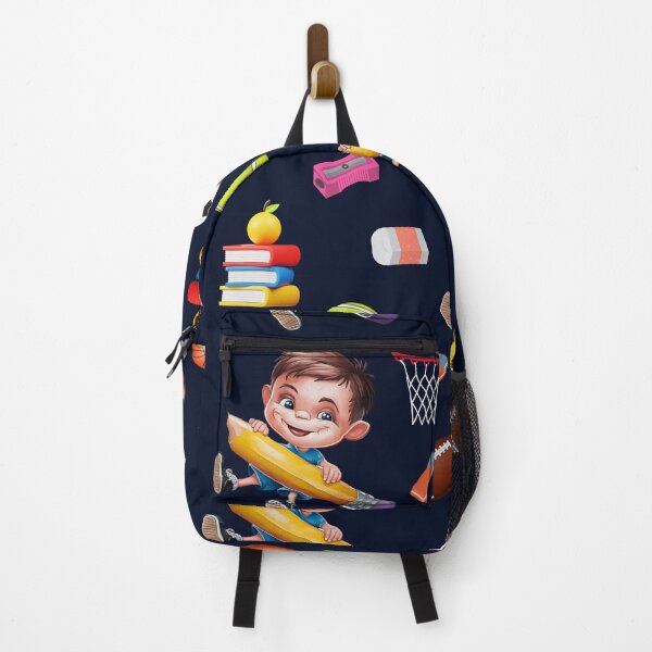 Item preview, Elementary School Colorful Back To School Boy Element With Sports Graphics Dark Blue Pattern designed and sold by Raise2Shine.