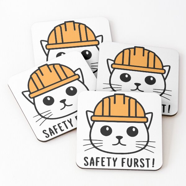 Item preview, Safety Furst! Funny Osha Cat Pun designed and sold by PMCreative.