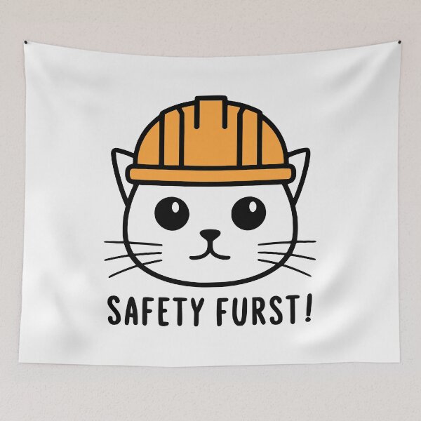 Item preview, Safety Furst! Funny Osha Cat Pun designed and sold by PMCreative.
