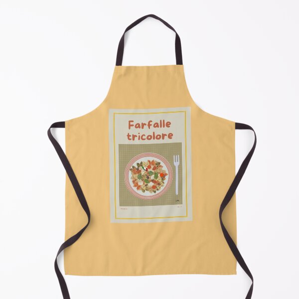 Item preview, FARFALLE TRICOLORE Illustration with farfalle pasta, tomatoes, olives, mozzarella and basil designed and sold by Posteria.