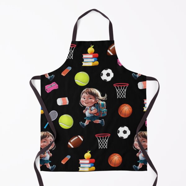 Item preview, Elementary School Colorful Back To School Girl Element and Sports Graphics Black Pattern designed and sold by Raise2Shine.