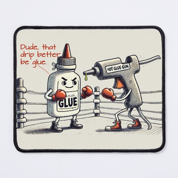 Item preview, Glue vs. Hot Glue.  The debate rages on. designed and sold by FamouslyStupid.