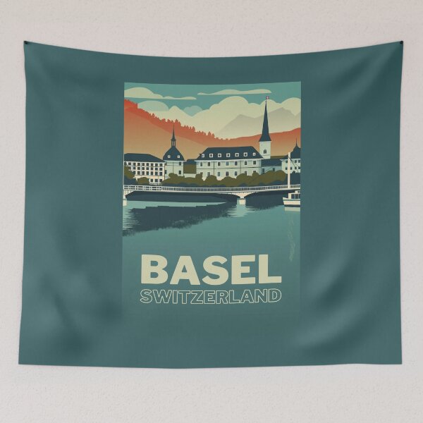 Item preview, A Vintage Travel Illustration of Basel - Switzerland  designed and sold by GoodOldVintage.