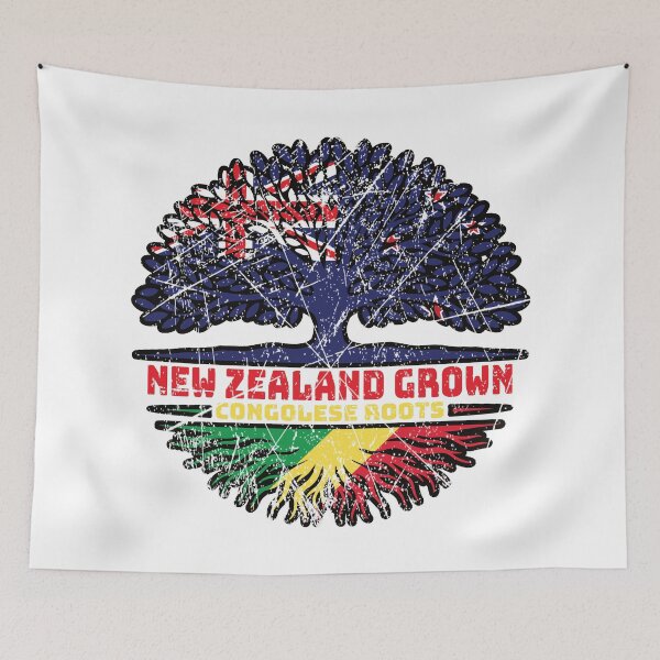 Item preview, Congo Congolese New Zealander New Zealand Tree Roots Flag designed and sold by FlagX.