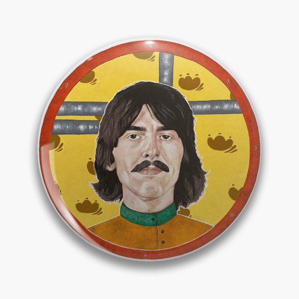 Item preview, George Harrison hand painted Yellow Submarine gouache portrait designed and sold by Bear Pokes .