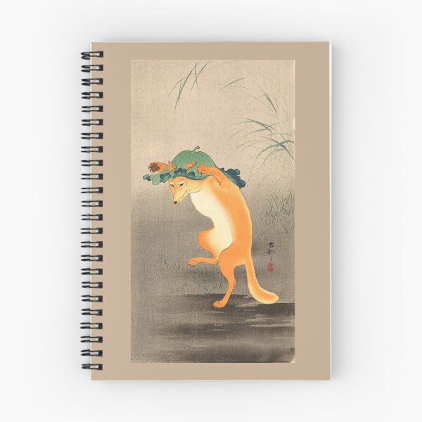 Item preview,  Dancing Fox with Lotus-Leaf Hat by Koson Ohara designed and sold by TeeARTHY.