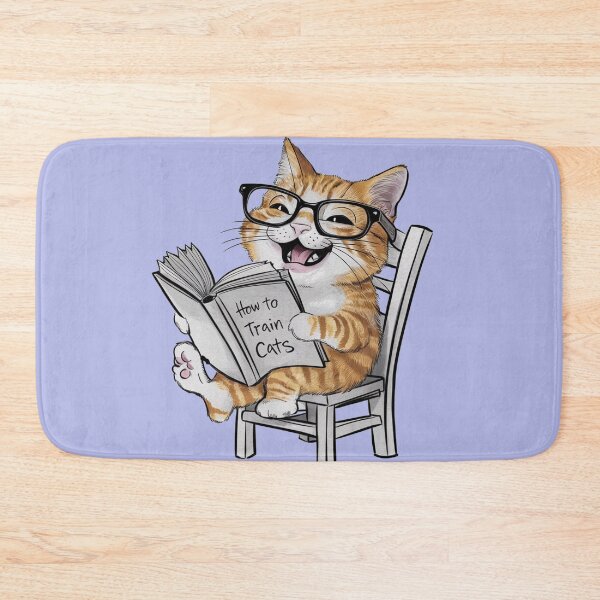 Item preview, Funny Laughing Cat reading How to Train Cats Book designed and sold by Nature's Fancy.