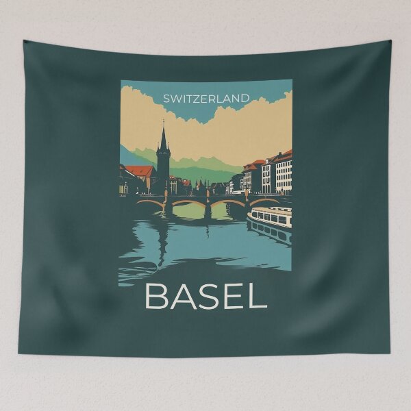 Item preview, A Vintage Travel Illustration of Basel - Switzerland  designed and sold by GoodOldVintage.