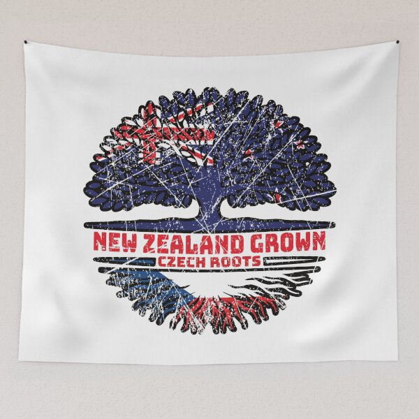 Item preview, Czech Republic Czech New Zealander New Zealand Tree Roots Flag designed and sold by FlagX.