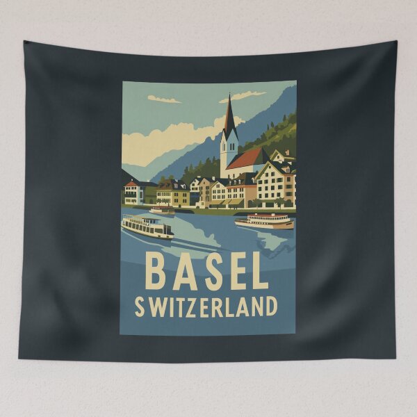 Item preview, A Vintage Travel Illustration of Basel - Switzerland  designed and sold by GoodOldVintage.