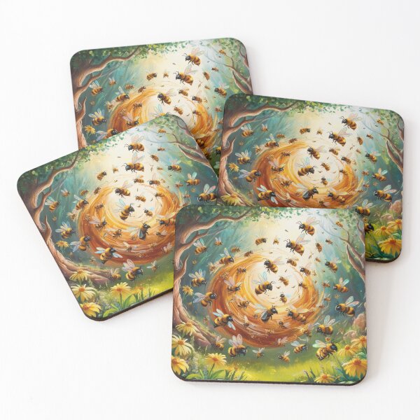Item preview, Worker bees collecting pollen / designed and sold by PromoRedesHmo.