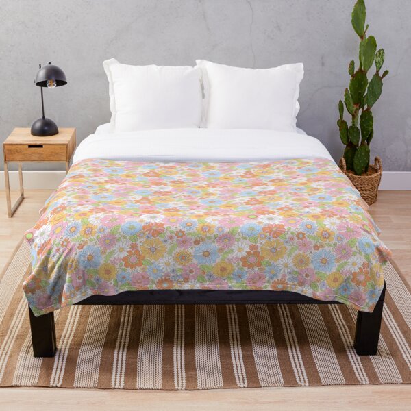 Item preview, 1960's Vintage Retro Colorful Flowers Pattern designed and sold by LMStudioDesigns.