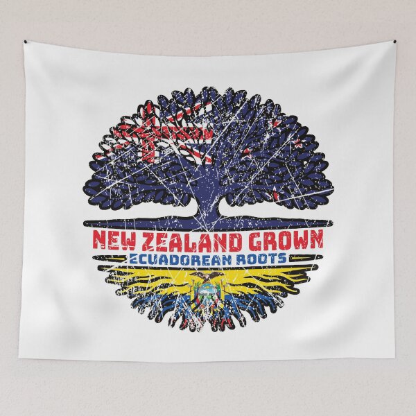 Item preview, Ecuador Ecuadorian Ecuadorean Ecuadoran New Zealander New Zealand Tree Roots Flag designed and sold by FlagX.