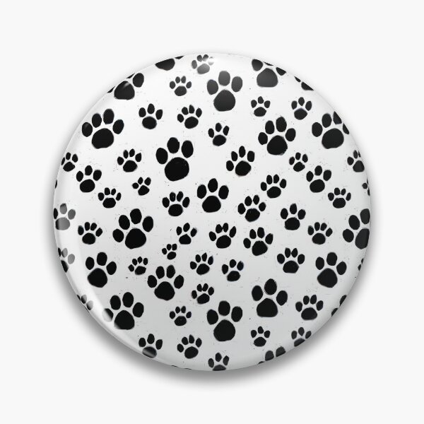 Item preview, Black and white pattern of dog paws designed and sold by PatternPwr.