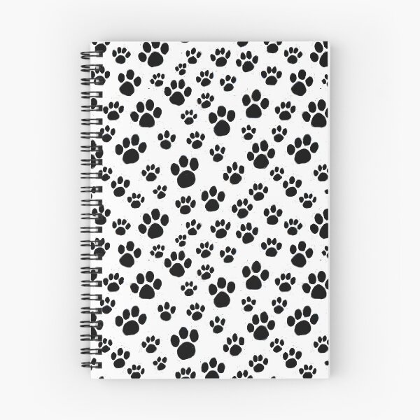 Item preview, Black and white pattern of dog paws designed and sold by PatternPwr.