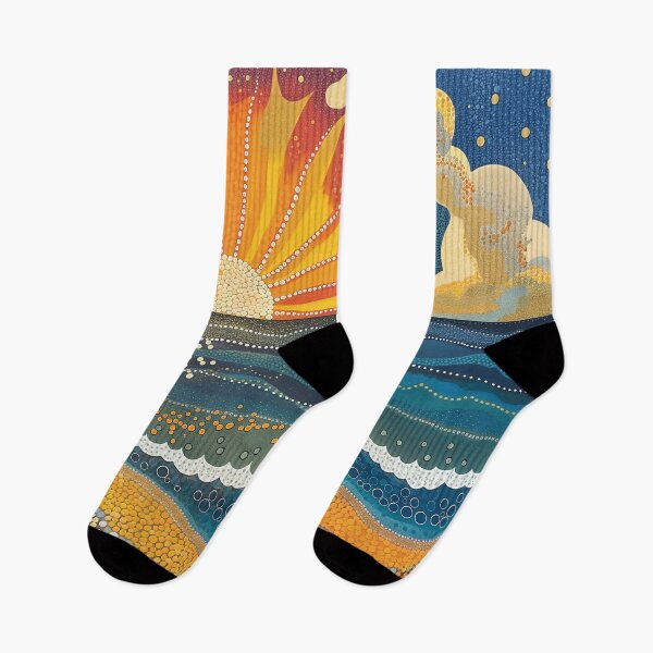 Item preview, Folk Art Beach Sunset designed and sold by Neika Shimm Designs.