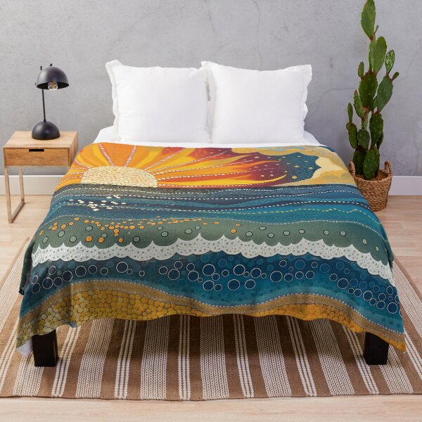 Item preview, Folk Art Beach Sunset designed and sold by Neika Shimm Designs.
