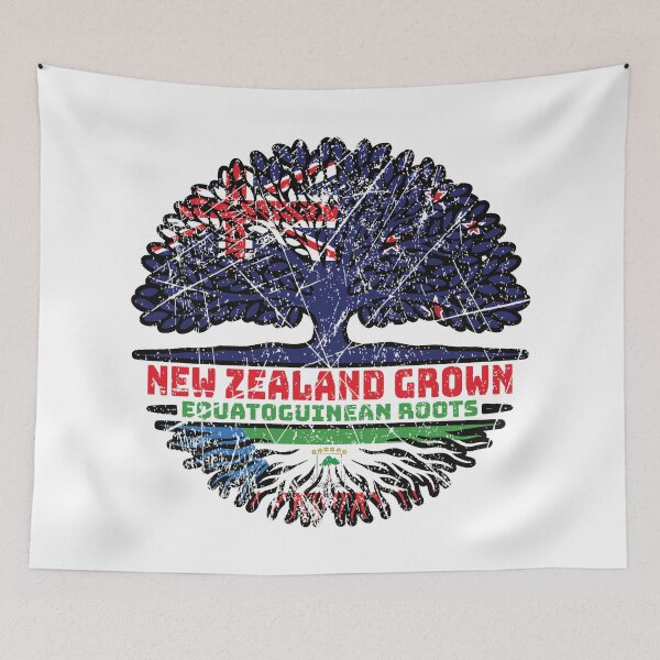 Item preview, Equatorial Guinea Equatoguinean New Zealander New Zealand Tree Roots Flag designed and sold by FlagX.