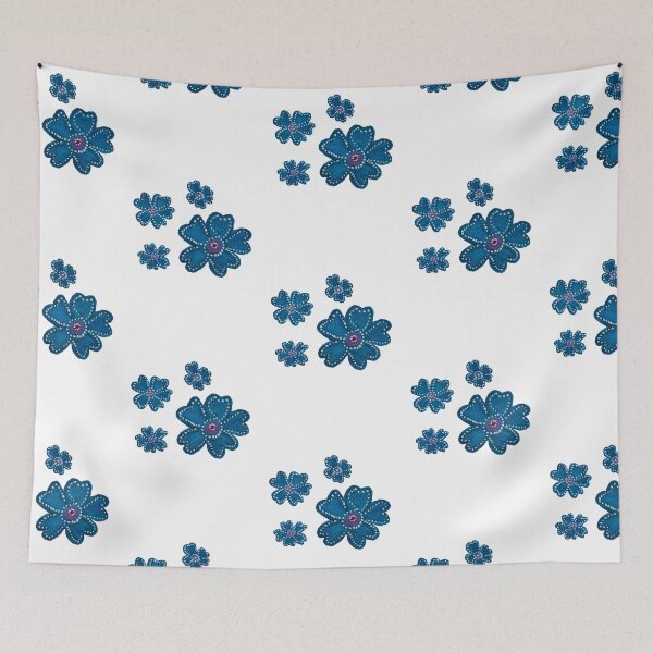 Item preview, Blue watercolor flowers with heart petals designed and sold by Beeinbliss.