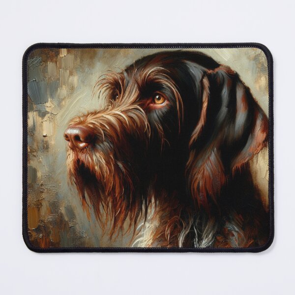 Item preview, German Wirehaired Pointer in oil designed and sold by mustardseed-410.
