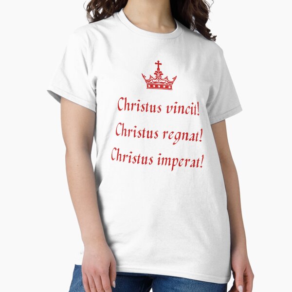 Item preview, Christus vincit Christus regnat Christus imperat, Christ the King, Catholic Chant designed and sold by TradCatArt.