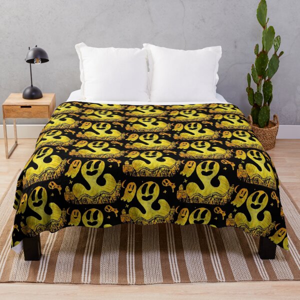 Item preview, Black and Yellow Smiling Ghosts Graveyards designed and sold by mizdarknezz3.