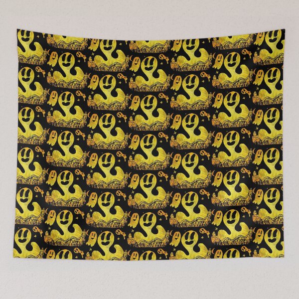 Item preview, Black and Yellow Smiling Ghosts Graveyards designed and sold by mizdarknezz3.