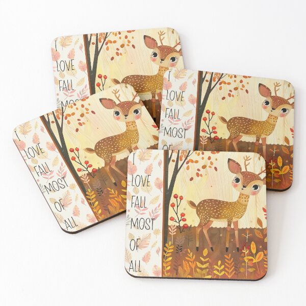 Item preview, I love fall most of all, cute deer with autumn saying  designed and sold by Inktown.