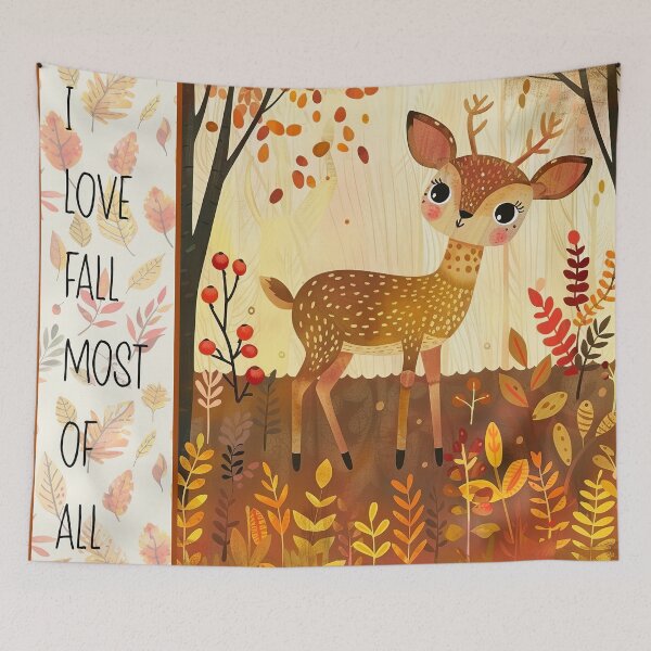 Item preview, I love fall most of all, cute deer with autumn saying  designed and sold by Inktown.