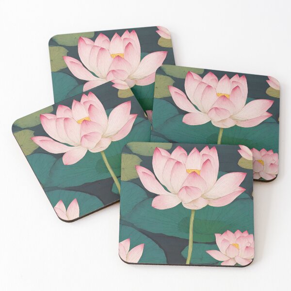 Item preview, Pink Lotus Flower with greenery designed and sold by Mariana Piana.