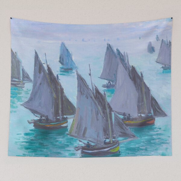 Item preview, Sail boats, calm weather seascape nautical maritime masterpiece painting by Claude Monet designed and sold by Jéanpaul  Ferro.