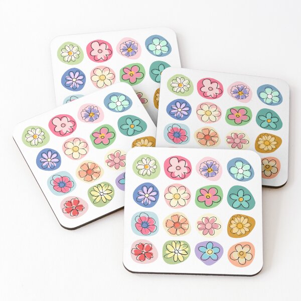 Item preview, Colourful Shapes of Doodle Flowers designed and sold by Fadastic.
