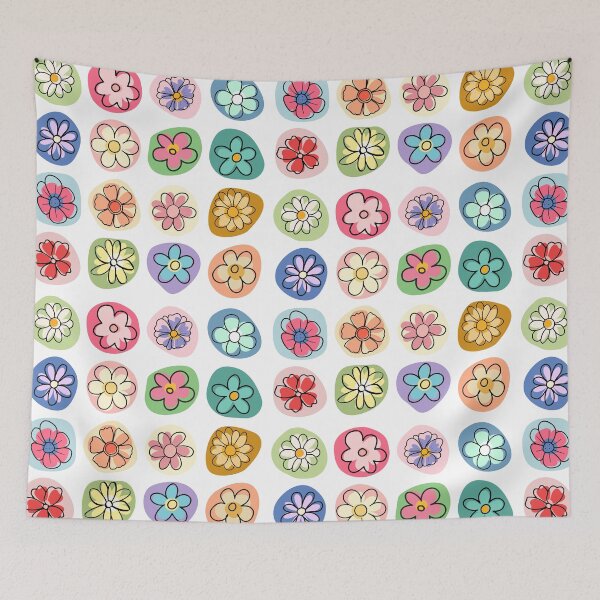 Item preview, Colourful Shapes of Doodle Flowers designed and sold by Fadastic.