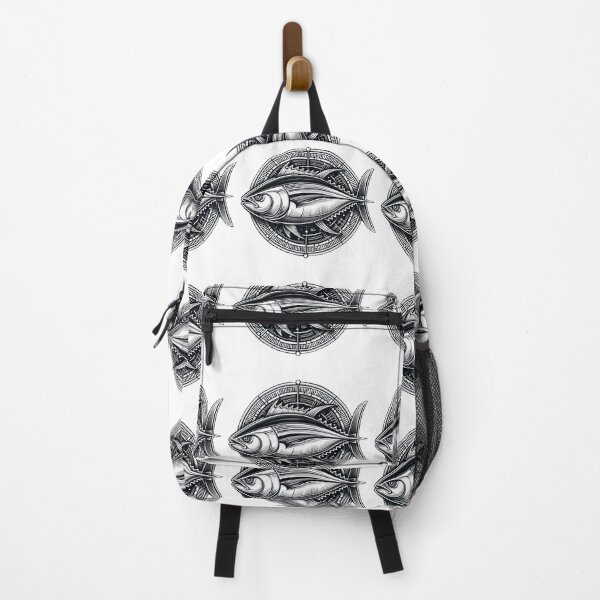 Item preview, Abstract Anatomy Tuna Ahi Fish Black & White Art designed and sold by BrianSaysDesign.