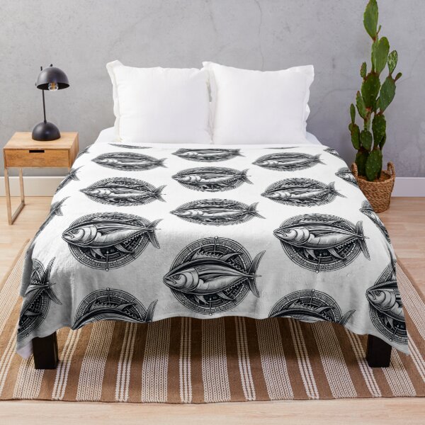 Item preview, Abstract Anatomy Tuna Ahi Fish Black & White Art designed and sold by BrianSaysDesign.