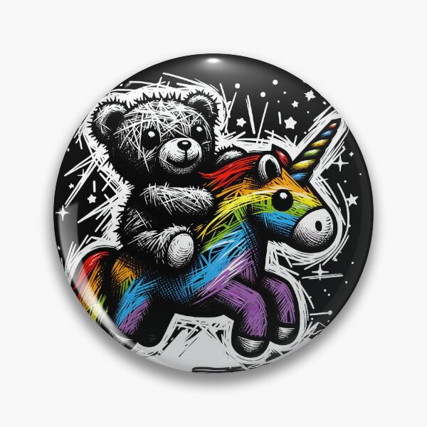 Item preview, Teddy Bear Riding a Colorful Unicorn for dreamers and unicorn chasers. designed and sold by eatmorvelopator.