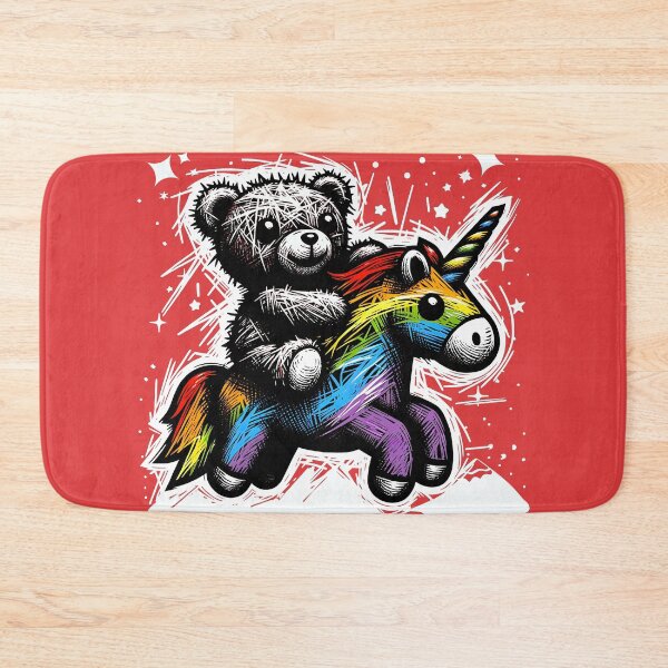 Item preview, Teddy Bear Riding a Colorful Unicorn for dreamers and unicorn chasers. designed and sold by eatmorvelopator.