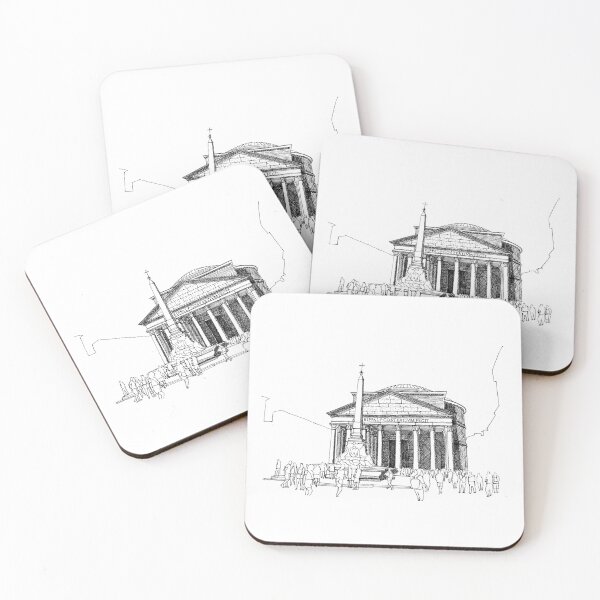 Item preview, Pantheon Rome hand drawing architecture black and white monochrome architectural drawing designed and sold by junyangcaidraw.