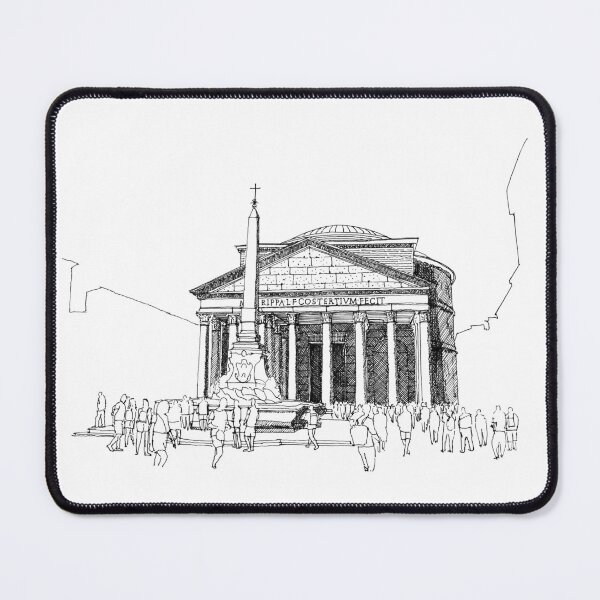 Item preview, Pantheon Rome hand drawing architecture black and white monochrome architectural drawing designed and sold by junyangcaidraw.
