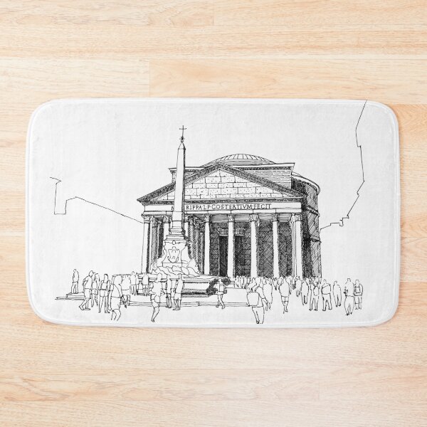 Item preview, Pantheon Rome hand drawing architecture black and white monochrome architectural drawing designed and sold by junyangcaidraw.