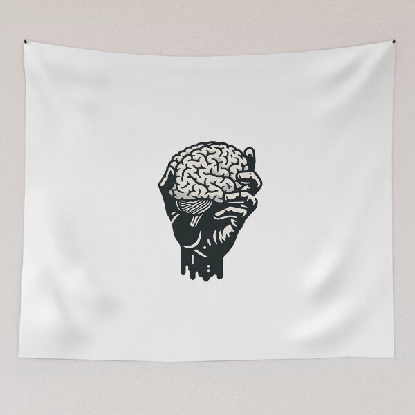 Item preview, Mind Grasp: Artistic Hand Holding Brain - Unique Graphic Design designed and sold by Greemo03.
