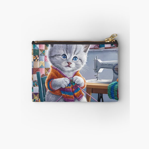 Item preview, A Cute Gray Kitten Knitting designed and sold by pixelplaza.