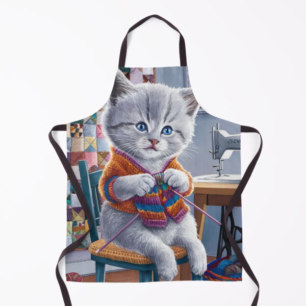 Item preview, A Cute Gray Kitten Knitting designed and sold by pixelplaza.