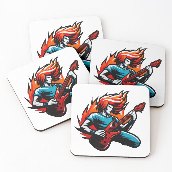 Item preview, Passionate Fiery Guitarist designed and sold by Delemore Art.