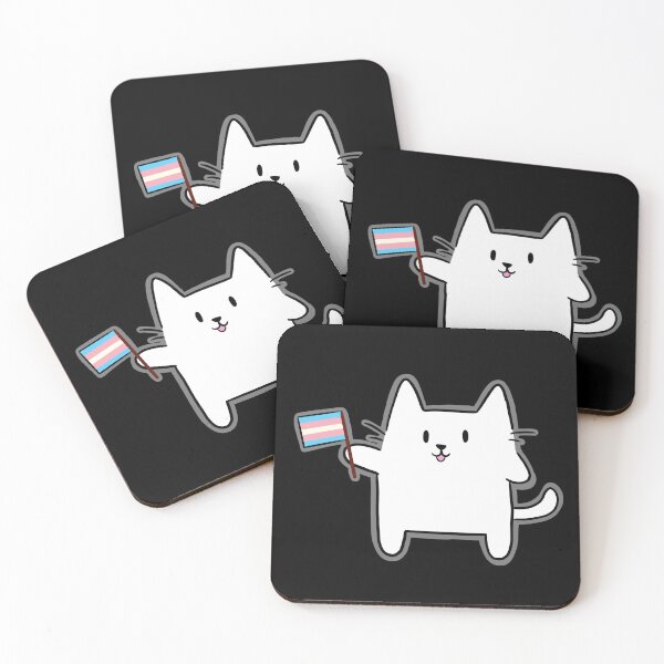 Item preview, Transgender Pride Cat designed and sold by SillyCatsStore.