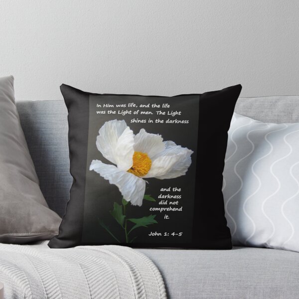 Item preview, Matilija Poppy from California with John 1: 4-5 designed and sold by JoyousArt4u.