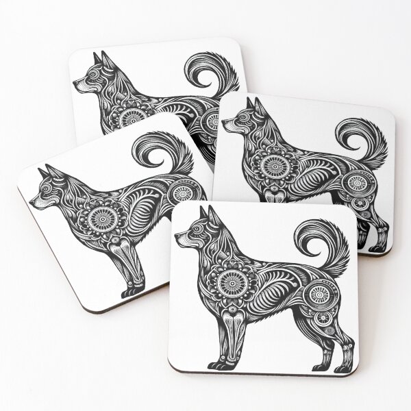 Item preview, Abstract Anatomy Husky Dog Black & White Art designed and sold by BrianSaysDesign.