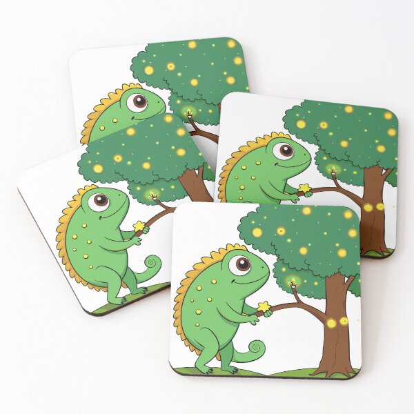 Item preview, Fluffy Chameleon Decorating with Tiny Garland designed and sold by omerfdln34.