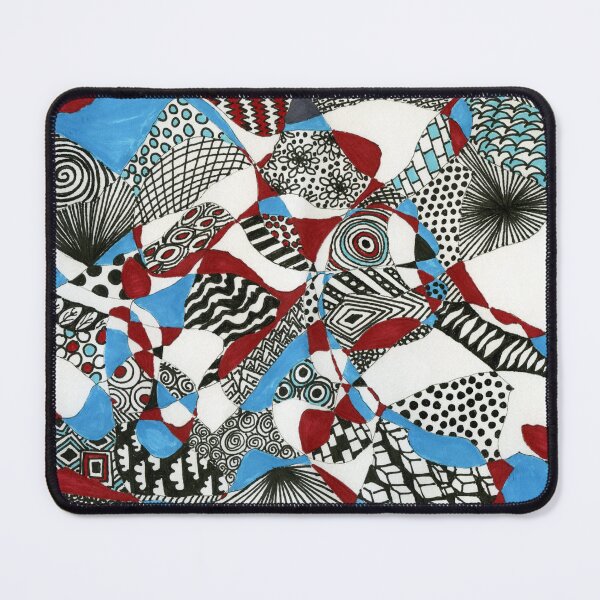 Item preview, Red and Turquoise Chase The Penny Doodle designed and sold by LymphomaLass.